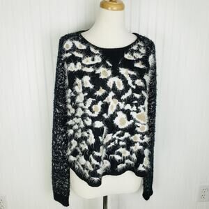 Miss Me Animal Print Sweater Size Large